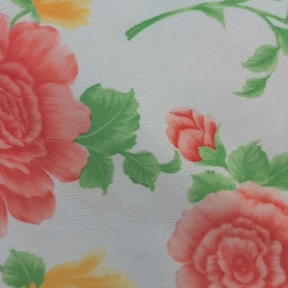 70s‎ Vintage silky floral round tablecloth with lace trim - Picture 6 of 6